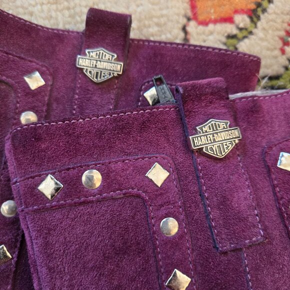 Rare Grape Harley-Davidson Studded Halter Boots (Damaged), Sz 6 - Picture 2 of 12